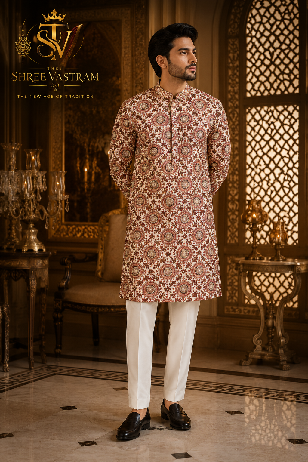 ShreeVastram Mandala Heritage Brocade Kurta Set